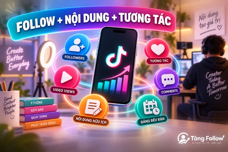 Kết hợp follow TikTok với nội dung và tương tác