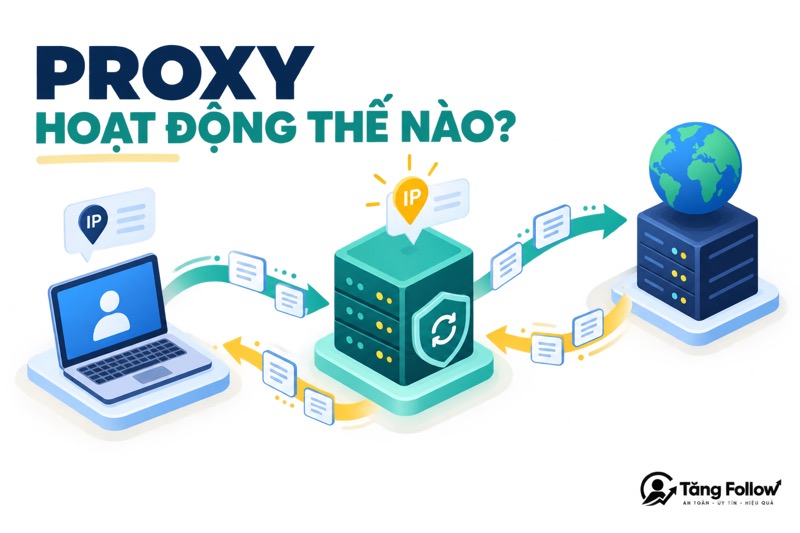 Proxy hoạt động như thế nào qua máy chủ trung gian