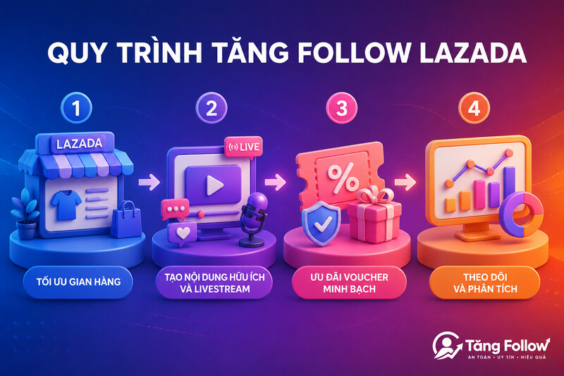 Quy trình tăng follow Lazada cho gian hàng