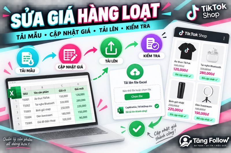 Cách sửa giá hàng loạt trên TikTok Shop
