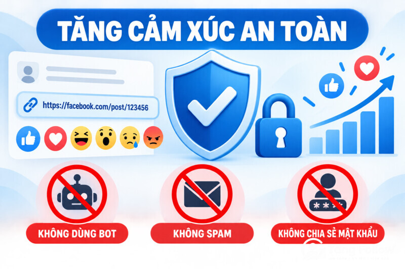 Lưu ý tăng cảm xúc Facebook an toàn