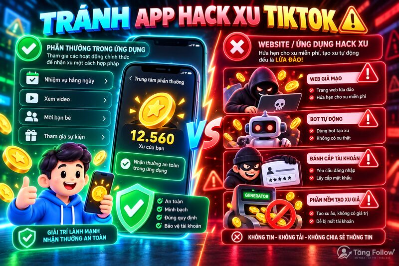 Cảnh báo tránh app hack xu TikTok