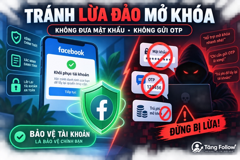 Tránh lừa đảo mở khóa tài khoản Facebook