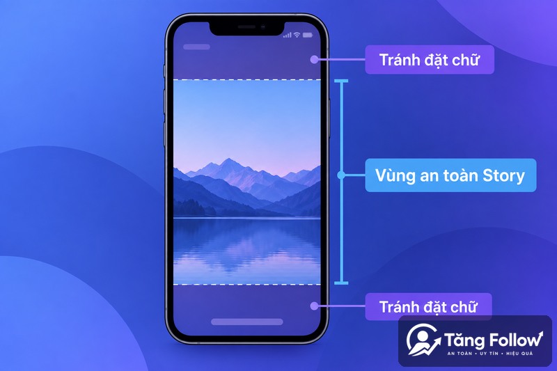 Vùng an toàn khi thiết kế Story Instagram