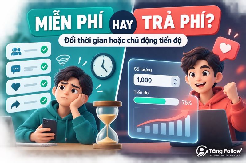 So sánh web tăng tim TikTok miễn phí với dịch vụ trả phí