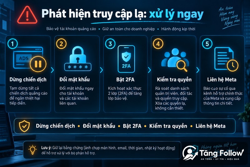 Xử lý truy cập lạ tài khoản quảng cáo