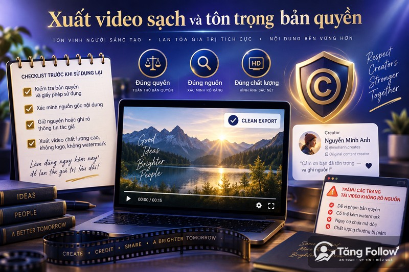 Xuất video sạch và tôn trọng bản quyền