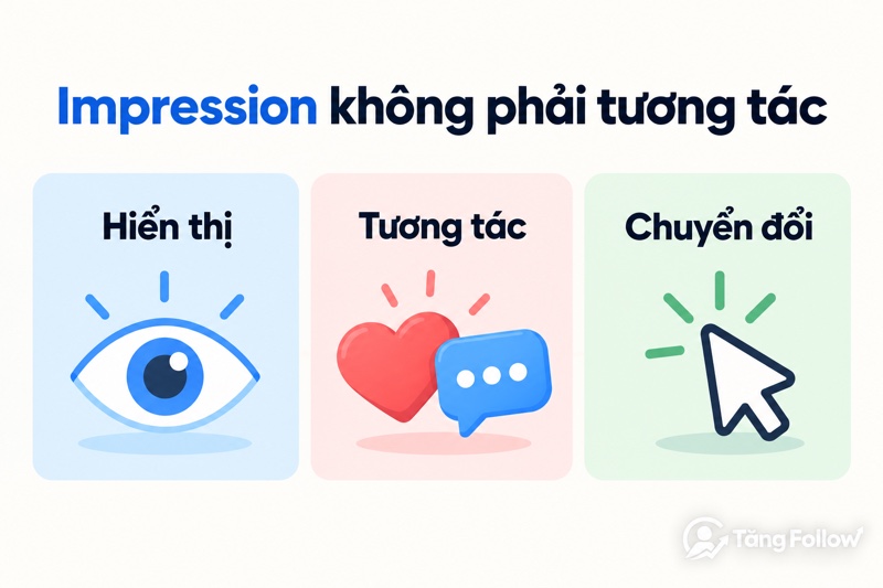 Phân biệt impression, tương tác và chuyển đổi trên Twitter X